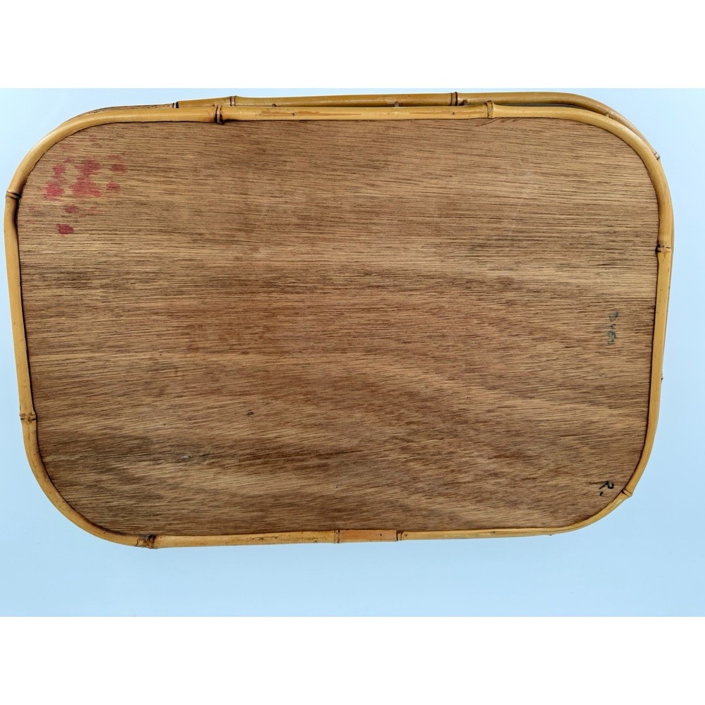 Set of 6 Vintage Bamboo Wicker Rattan Serving Trays Mid Century Japanese Wares - Picture 13 of 16